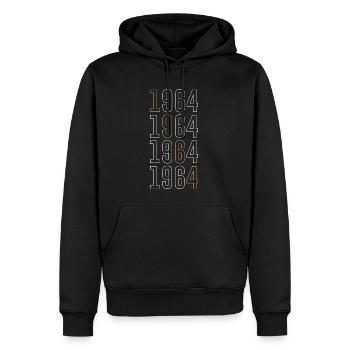 1964 Birthday Design - 60 Years - Men’s Premium Organic Hoodie - black - Front - Nico (187cm)