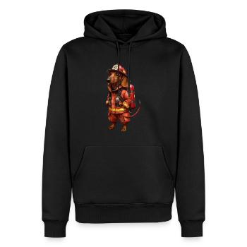 Dackel - Männer Premium Bio Hoodie - Schwarz - Vorne - Nico (187cm)
