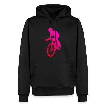 Damen Road Bike Roadbike Rennradfahrer Herren - Männer Premium Bio Hoodie - Schwarz - Vorne - Nico (187cm)