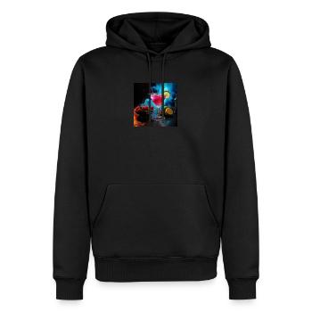 Cocktailglas auf Baratmosphäre - Männer Premium Bio Hoodie - Schwarz - Vorne - Nico (187cm)