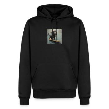 Dog on Scateboard - Männer Premium Bio Hoodie - Schwarz - Vorne - Nico (187cm)