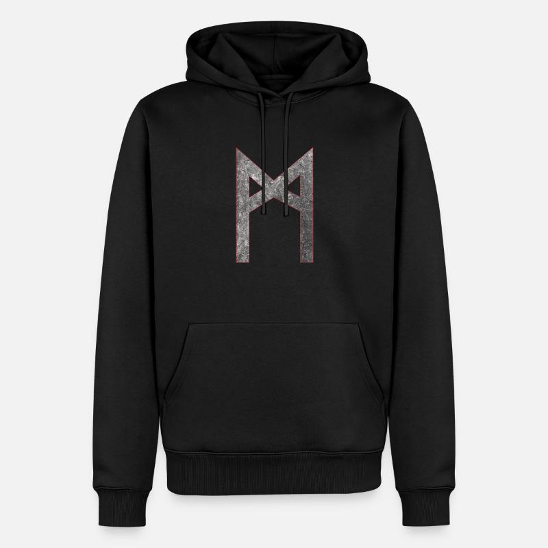 Rune Mannaz M - Sweat à capuche Premium bio Homme - noir