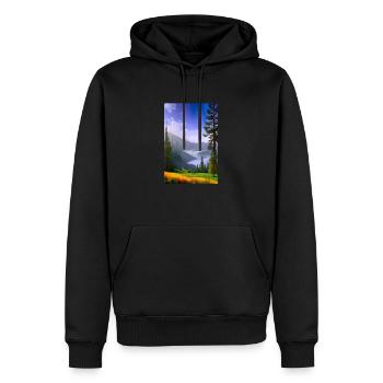 Montagnes - Sweat à capuche Premium bio Homme - noir - Devant - Nico (187cm)