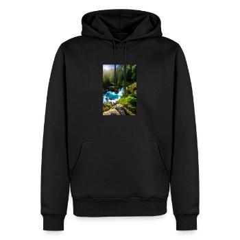 River Landscape - Men’s Premium Organic Hoodie - black - Front - Nico (187cm)