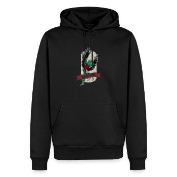 Quetzal Noah National Vogel Guatemala Antigua - Männer Premium Bio Hoodie - Schwarz - Vorne - Nico (187cm)
