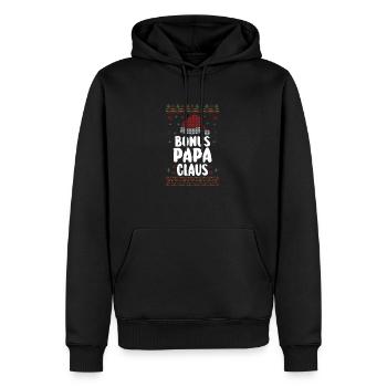 Noël Père Noël Bonus Papa Noël - Sweat à capuche Premium bio Homme - noir - Devant - Nico (187cm)