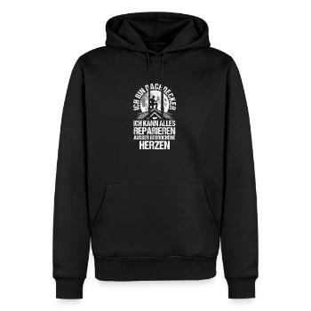 Maître Couvreur Couvreur - Sweat à capuche Premium bio Homme - noir - Devant - Nico (187cm)