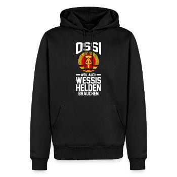 Ostdeutschland Ossi Deutschland DDR - Männer Premium Bio Hoodie - Schwarz - Vorne - Nico (187cm)