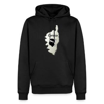 Corse en France Corse - Sweat à capuche Premium bio Homme - noir - Devant - Nico (187cm)
