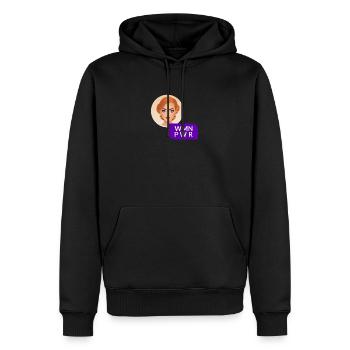 WMN PWR - Visage Féminin - 05 - Sweat à capuche Premium bio Homme - noir - Devant - Nico (187cm)