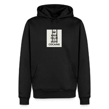 Keep Calm And Sniff Cocaine - Men’s Premium Organic Hoodie - black - Front - Nico (187cm)