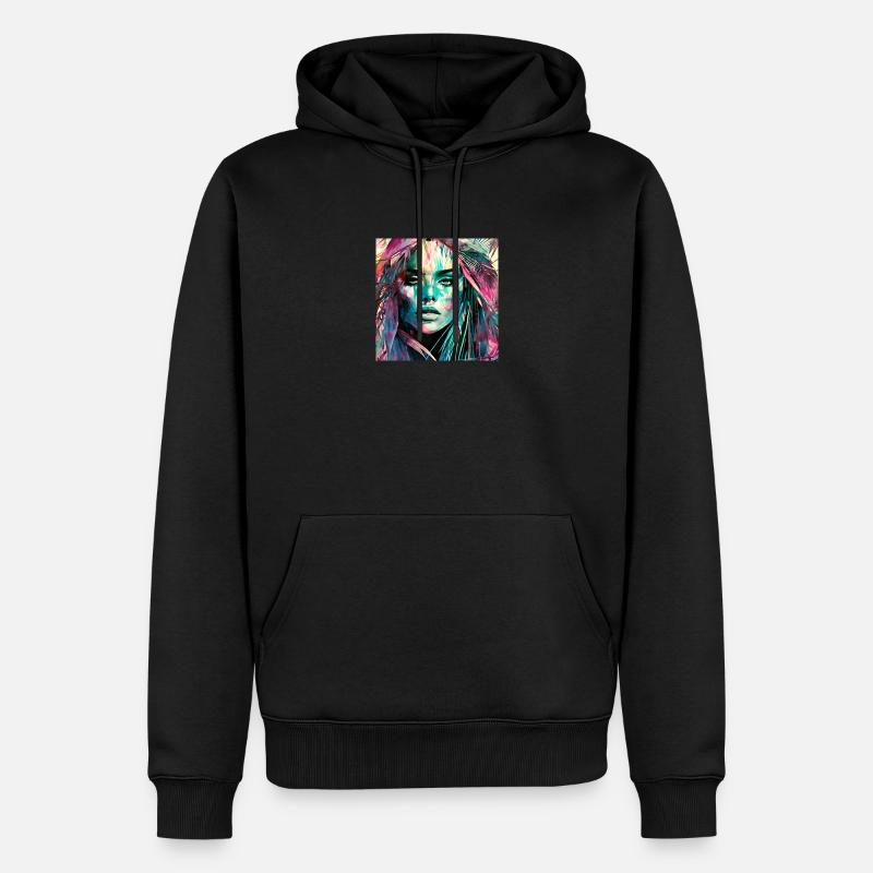 Graffiti woman art - Sweat à capuche Premium bio Homme - noir