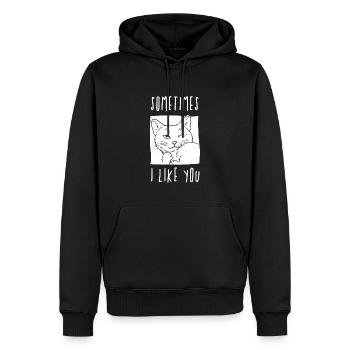 Manchmal mag ich dich - Katzenliebhaber - Männer Premium Bio Hoodie - Schwarz - Vorne - Nico (187cm)