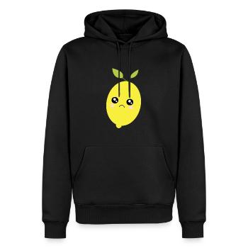 Citron, Citron vert, Citron vert, Fruits, Fruits, Végétalien - Sweat à capuche Premium bio Homme - noir - Devant - Nico (187cm)