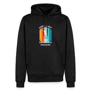 Badminton Federball Badmintonspieler Schokolade - Männer Premium Bio Hoodie - Schwarz - Vorne - Nico (187cm)