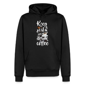 Espresso Amateur de café Latte Macchiato - Sweat à capuche Premium bio Homme - noir - Devant - Nico (187cm)