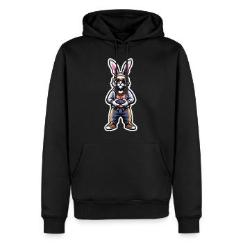 Zocker Osterhase für Nerds und Gamer - Männer Premium Bio Hoodie - Schwarz - Vorne - Nico (187cm)