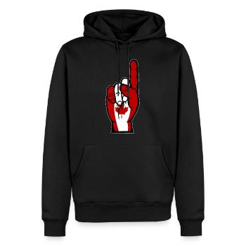 Drapeau du Canada numéro 1 - Sweat à capuche Premium bio Homme - noir - Devant - Nico (187cm)