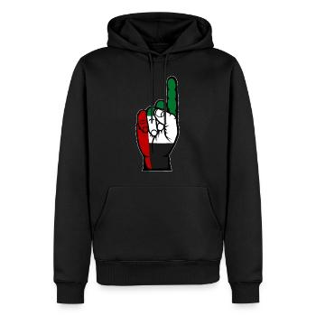 Drapeau numéro 1 des Émirats arabes unis - Sweat à capuche Premium bio Homme - noir - Devant - Nico (187cm)