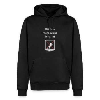 Mit dem Pferdevirus infiziert - positiv - Männer Premium Bio Hoodie - Schwarz - Vorne - Nico (187cm)