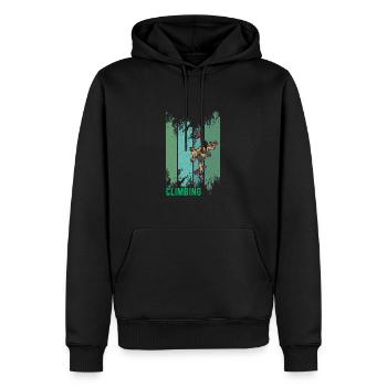 Bouldern Klettern Sportarten Turnhalle Wand - Männer Premium Bio Hoodie - Schwarz - Vorne - Nico (187cm)