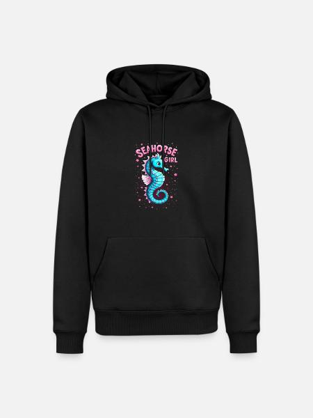 Fille hippocampe - Sweat à capuche Premium bio Homme - noir