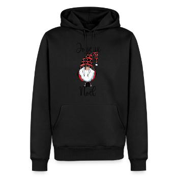 Gnome de Noël - Sweat à capuche Premium bio Homme - noir - Devant - Nico (187cm)