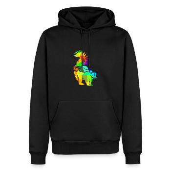 Stinktier Regenbogen Tiere Polygon - Männer Premium Bio Hoodie - Schwarz - Vorne - Nico (187cm)