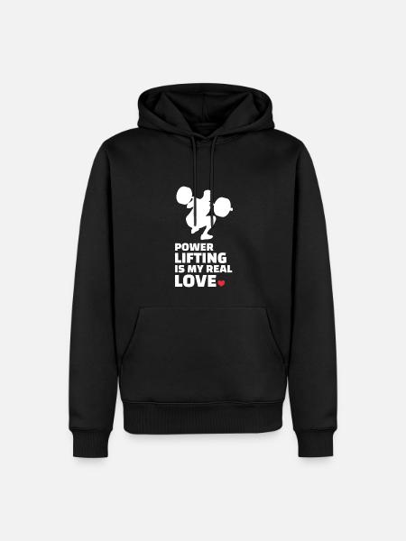 I love powerlifting - Men’s Premium Organic Hoodie - black