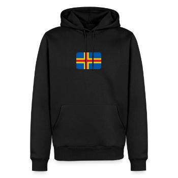 ÅLAND FLAG round corner 400 dpi - Sweat à capuche Premium bio Homme - noir - Devant - Nico (187cm)