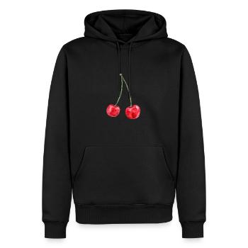 Kirschen - Männer Premium Bio Hoodie - Schwarz - Vorne - Nico (187cm)