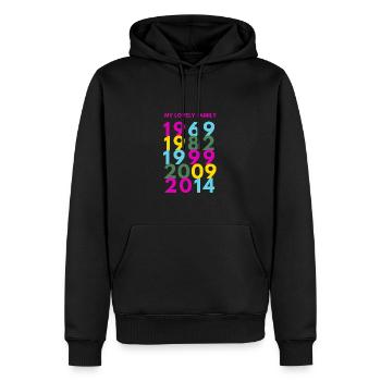 my lovely family .. in Jahren. Deine Familie - Männer Premium Bio Hoodie - Schwarz - Vorne - Nico (187cm)