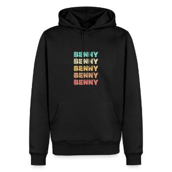 Vorname Benny - Männer Premium Bio Hoodie - Schwarz - Vorne - Nico (187cm)