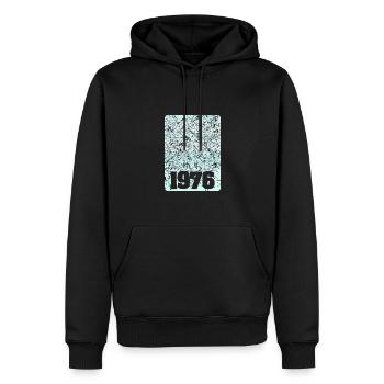 Numéro 1976 - Sweat à capuche Premium bio Homme - noir - Devant - Nico (187cm)