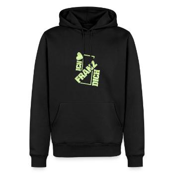 Franz als Couple - Männer Premium Bio Hoodie - Schwarz - Vorne - Nico (187cm)