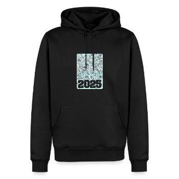 2025 - Männer Premium Bio Hoodie - Schwarz - Vorne - Nico (187cm)