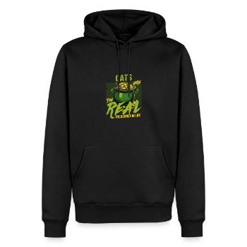 St Patricks Day Cats Are The Real Treasures In - Men’s Premium Organic Hoodie - black - Front - Nico (187cm)