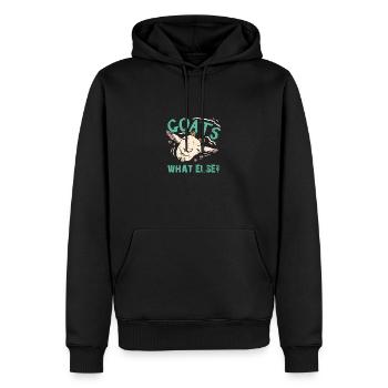 Ziegen was sonst? Lustiges Ziegendesign - Männer Premium Bio Hoodie - Schwarz - Vorne - Nico (187cm)
