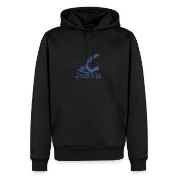 Dark Academia gravé à l’encre - Sweat à capuche Premium bio Homme - noir - Devant - Nico (187cm)