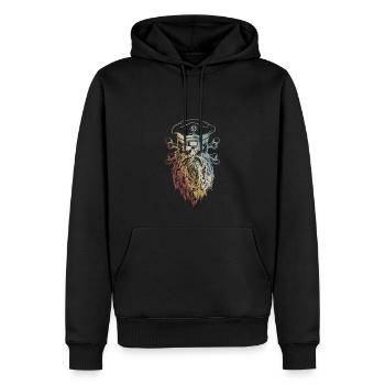Piraten Schädel Retro Style Vintage - Männer Premium Bio Hoodie - Schwarz - Vorne - Nico (187cm)