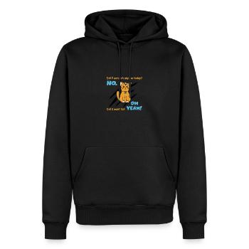 Chat sarcastique drôle griffé aujourd’hui Chat - Sweat à capuche Premium bio Homme - noir - Devant - Nico (187cm)
