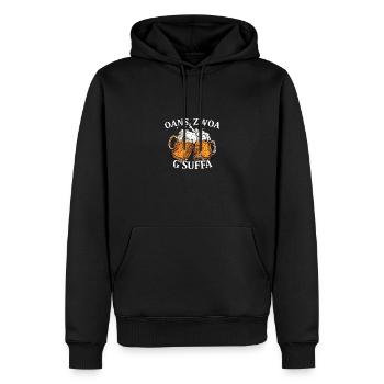Beer Drinking Oans Zwoa G'suffa German Fest - Männer Premium Bio Hoodie - Schwarz - Vorne - Nico (187cm)