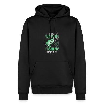 Ich bin ein Flip Flop und Fischer Mädchen - Männer Premium Bio Hoodie - Schwarz - Vorne - Nico (187cm)