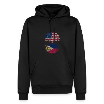 Made in America mit philippinischen Wurzeln - - Männer Premium Bio Hoodie - Schwarz - Vorne - Nico (187cm)