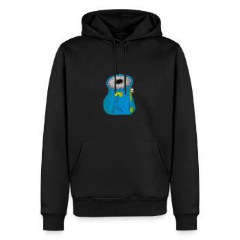 Puff Bag oder Chalk Bag - Männer Premium Bio Hoodie - Schwarz - Vorne - Nico (187cm)