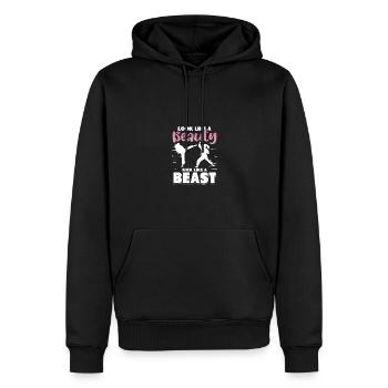 Look Like A Beauty Kick Like A Beast Boxing Gym - Männer Premium Bio Hoodie - Schwarz - Vorne - Nico (187cm)