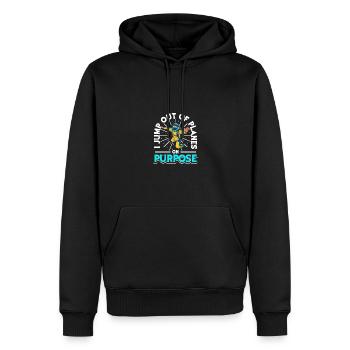 Je saute des avions sur un parachute exprès - Sweat à capuche Premium bio Homme - noir - Devant - Nico (187cm)