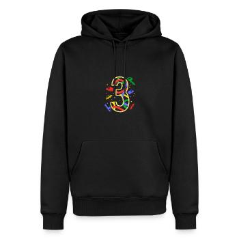 Kids Birthday Number 3 ToyCars for Kids Boys - Men’s Premium Organic Hoodie - black - Front - Nico (187cm)