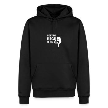 Se défoncer est mon travail pour les grimpeurs qui grimpent - Sweat à capuche Premium bio Homme - noir - Devant - Nico (187cm)