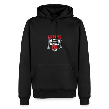 Équipe d’éclairage Bien sûr, nous pouvons réparer cela - Sweat à capuche Premium bio Homme - noir - Devant - Nico (187cm)